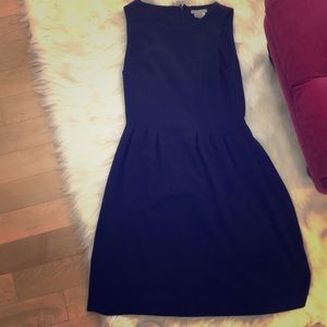 Sleeveless a line navy blue dress